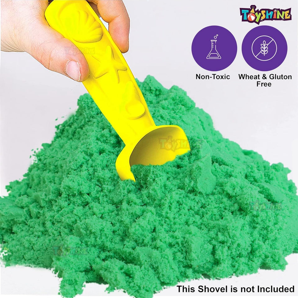 Toyshine Creative Sand Set for Kids – Natural Sand Kit for Kids,| Soft Sand Clay Toys for Kids Boys Girls Without Mould - 500G, Green - Pack of 6