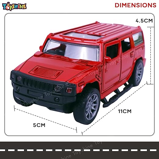 Toyshine 1:32 Scale Die Cast Racing H2 Model Vehicle Toy Car with Pull Back Function Along with Opening Door Feature for Kids Boy Girl 3+, Red
