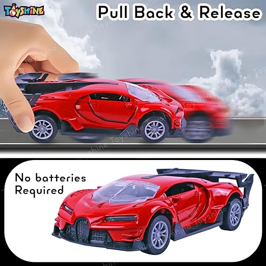Toyshine 1:32 Scale Die Cast Racing Model Vehicle Toy Car with Pull Back Function Along with Opening Door Feature for Kids Boy Girl 3+, Red