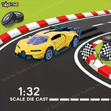Toyshine 1:32 Scale Die Cast Racing Model Vehicle Toy Car with Pull Back Function Along with Opening Door Feature for Kids Boy Girl 3+, Yellow