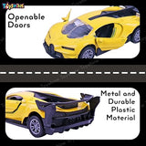 Toyshine 1:32 Scale Die Cast Racing Model Vehicle Toy Car with Pull Back Function Along with Opening Door Feature for Kids Boy Girl 3+, Yellow