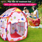 Toyshine Foldable Poka Dots Kids Children'S Ball Pit Indoor Outdoor Pop Up Play Tent House Toy, White Red (Size: 24X29 Inches) - B, Tent House Theme