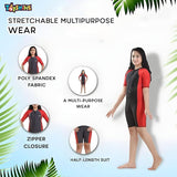 Toyshine Pack of 2 Poly Lycra Stretchable Girls Multipurpose Wear for Swimming I Diving I Cycling I Skating | Aerobics | Size 36 for kids