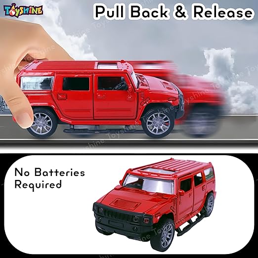 Toyshine 1:32 Scale Die Cast Racing H2 Model Vehicle Toy Car with Pull Back Function Along with Opening Door Feature for Kids Boy Girl 3+, Red