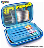 Toyshine Blue Mauve Dinosaur Hardtop Pencil Case with Compartments - Kids Large Capacity School Supply Organizer Students Stationery Box - Girls Boys Pen Pouch - B