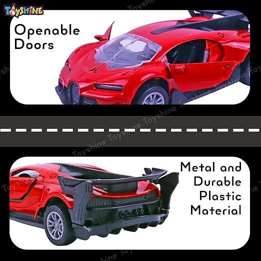 Toyshine 1:32 Scale Die Cast Racing Model Vehicle Toy Car with Pull Back Function Along with Opening Door Feature for Kids Boy Girl 3+, Red