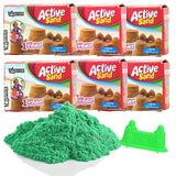 Toyshine Creative Sand Set for Kids – Natural Sand Kit for Kids,| Soft Sand Clay Toys for Kids Boys Girls Without Mould - 500G, Green - Pack of 6