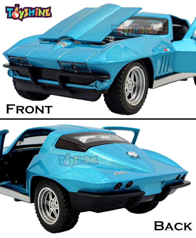 Toyshine Viper 1:32 Scale Die Cast Pull Back Sedan with Open Doors, Open Bonnet, Blinking Head Lights, Tail Lights and Sound, Blue (TS-2022)
