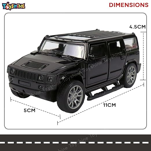 Toyshine 1:32 Scale Die Cast Racing H2 Model Vehicle Toy Car with Pull Back Function Along with Opening Door Feature for Kids Boy Girl 3+, Green
