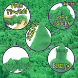 Toyshine Creative Sand Set for Kids – Natural Sand Kit for Kids,| Soft Sand Clay Toys for Kids Boys Girls Without Mould - 500G, Green - Pack of 6