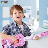 Toyshine 21" Unicorn Theme 4 String Guitar Easy-to-Hold Thin Frets Low String Musical Instrument Learning Educational Toy Gift for Toddlers Kids