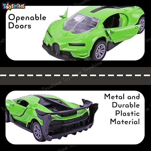 Toyshine 1:32 Scale Die Cast Racing Model Vehicle Toy Car with Pull Back Function Along with Opening Door Feature for Kids Boy Girl 3+, Green