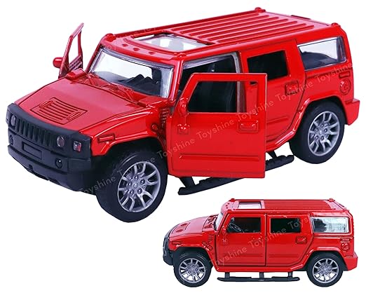 Toyshine 1:32 Scale Die Cast Racing H2 Model Vehicle Toy Car with Pull Back Function Along with Opening Door Feature for Kids Boy Girl 3+, Red