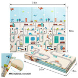 Toyshine Baby Play mat, 79x71x0.5 Inch playmat, Folding Extra Large Thick Foam Crawling playmats Reversible Waterproof Portable playmat for Babies- M1 Multicolor