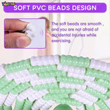 Toyshine Adjustable Length Tangle-Free Segment PVC Soft Beaded 2.6M Fitness Jump Rope for Outdoor Fun Activity Exercise kids Fitness - Green Panda