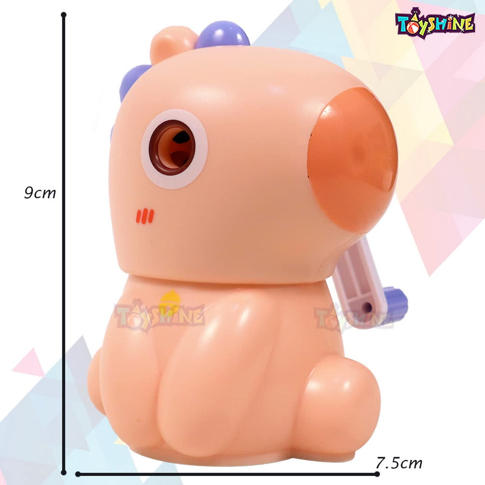 Toyshine Cute Pencil Sharpeners Manual for Kids and Artists, Handheld Manual Pencil Sharpener for Pencils - Dinosaur, Pink