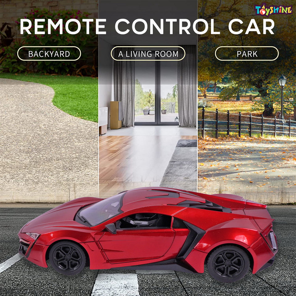 Toyshine 1:16 Scale Battery Operated Rechargeable High Speed Racing Car Fun & Exciting Vehicle in Realistic Design for Kids- Red
