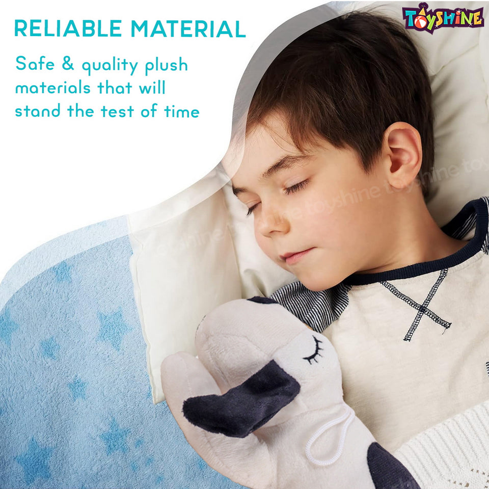Toyshine Pack of 6 Soft Toy for Kids Boy Girl Baby | Soft Feather Cotton Fabric, Sleeping Dog, Off White Black, 24 Cms, Return Gift Set