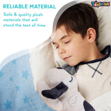 Toyshine Pack of 6 Soft Toy for Kids Boy Girl Baby | Soft Feather Cotton Fabric, Sleeping Dog, Off White Black, 24 Cms, Return Gift Set