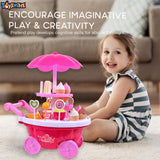 Toyshine Sweets & Treats Ice Cream Cart Kitchen Play Cart Kids Toy for Ages 2 Up
