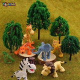 Toyshine Cartoon Style Pack of 6 Animal Rubber Play Toy for Kids Baby 2 3 4 5 Year Old, Non Toxic