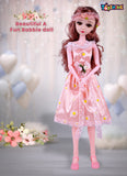 Toyshine Big Size 21" Stunning Look Anne Fashion Doll with 3D Eyes & Folding Hands Pretend Play Gift for Girls Kids Role Play Toy for Age 3+, Peach