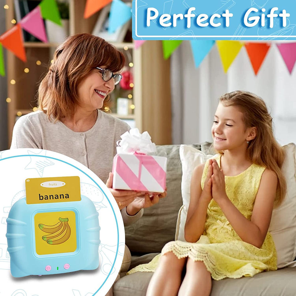 Toyshine Talking Flash Cards Educational Learning Toys for Toddlers Montessori Toys Flash Cards for Age 2 3 4 5 6 | 112 Cards, Blue