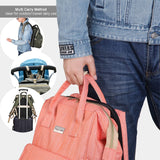Toyshine Diaper Bag with Changing Station, Large Travel Diaper Bag Backpack with Sunshade Bassinet and USB Charging Port for Moms Dads, Waterproof Unisex Baby Diaper Bags for Boys Girls- Pink