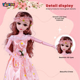 Toyshine Big Size 21" Stunning Look Anne Fashion Doll with 3D Eyes & Folding Hands Pretend Play Gift for Girls Kids Role Play Toy for Age 3+, Peach