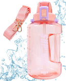 Spanker Sports Water Bottle 1.5 L / 55 OZ Half Gallon Carry Handle Big Water Jug For Sport | Ecofriendly, Tritan BPA Free Plastic, Leakproof- Pink SSTP