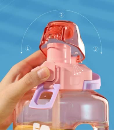 Spanker Sports Water Bottle 1.5 L / 55 OZ Half Gallon Carry Handle Big Water Jug For Sport | Ecofriendly, Tritan BPA Free Plastic, Leakproof- Pink SSTP