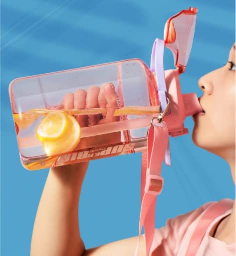 Spanker Sports Water Bottle 1.5 L / 55 OZ Half Gallon Carry Handle Big Water Jug For Sport | Ecofriendly, Tritan BPA Free Plastic, Leakproof- Pink SSTP