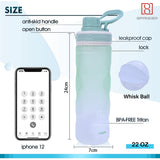 Spanker Eayso Leakproof Water Bottle with Shaker Ball 650 ML, BPA Free Fitness Bottle, Green- SSTP