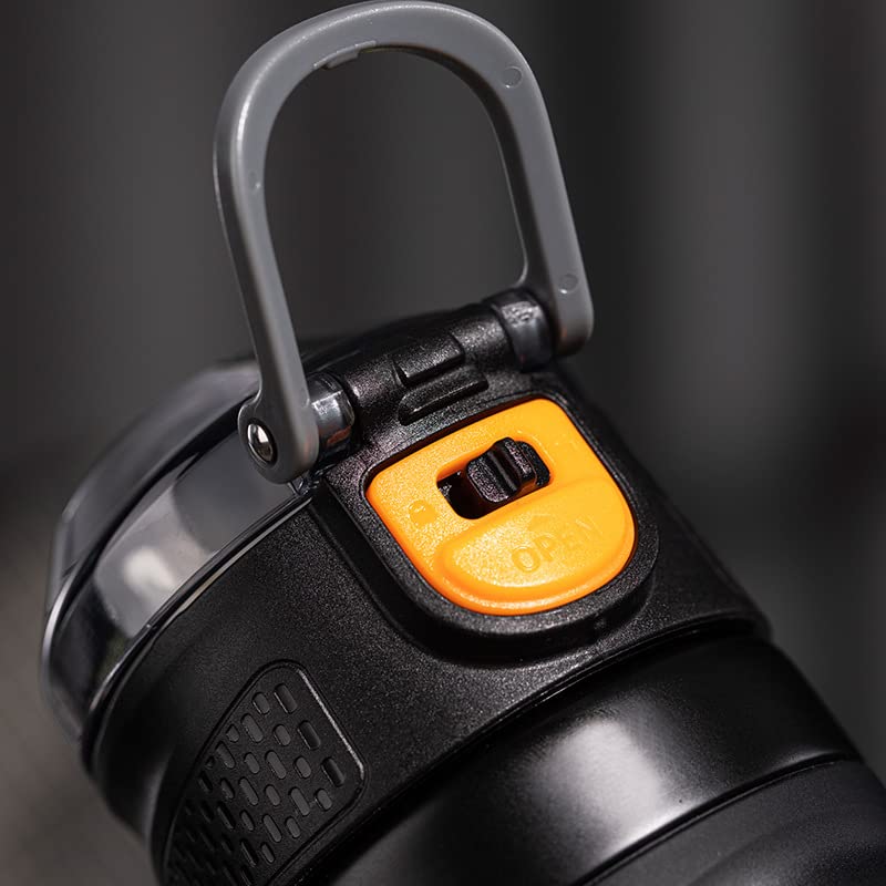 Toyshine Hot and Cold Stainless Steel 304 Water Bottle for Kids, Adults Double Walled Flask Metal Thermos, Spill Proof Lock Closure, BPA Free for School Home, Drinkware, 550 ML, Black (TS-2022)