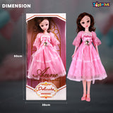Toyshine Big Size 21" Stunning Look Anne Fashion Doll with 3D Eyes & Folding Hands Pretend Play Gift for Girls Kids Role Play Toy for Age 3+, Pink