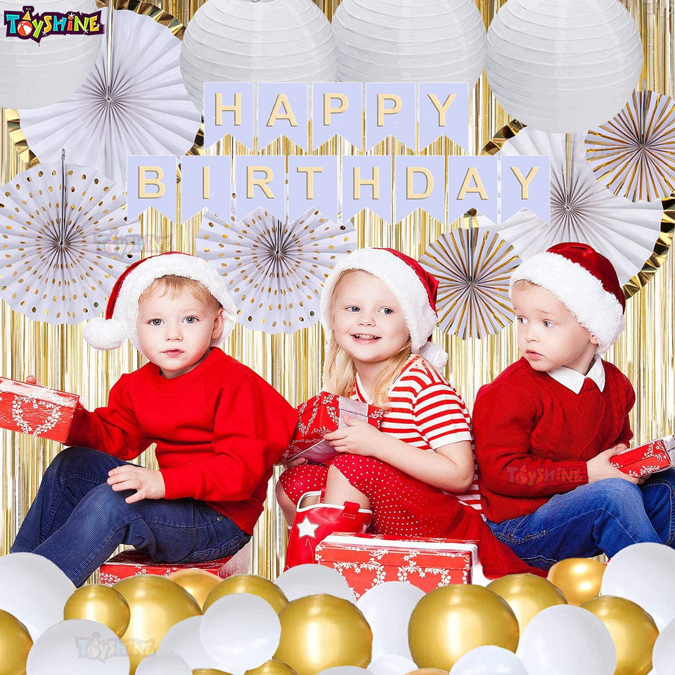 Toyshine 116pc Golden Balloons Mega Party Decoration Combo Set
