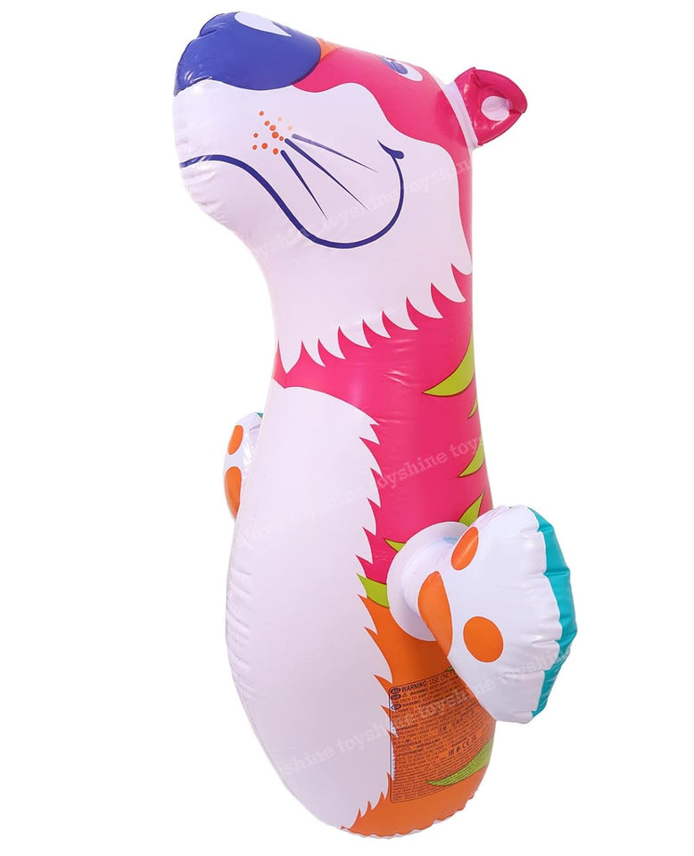 Toyshine Inflatable Hit Me Bop Bag Boxing Wrestling Toy For Kids|Sports Indoor Activity Push Game Kids Toy-Tiger|  Yellow