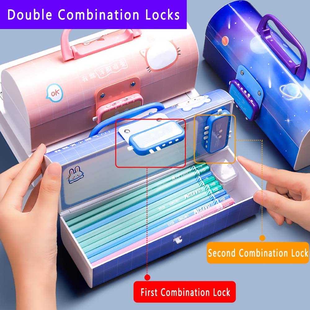 Toyshine Pencil Box with Code Lock Pen Case Large Capacity Multi-Layer Toyshine Pencil Box with Code Lock Pen Case Large Capacity Multi-Layer