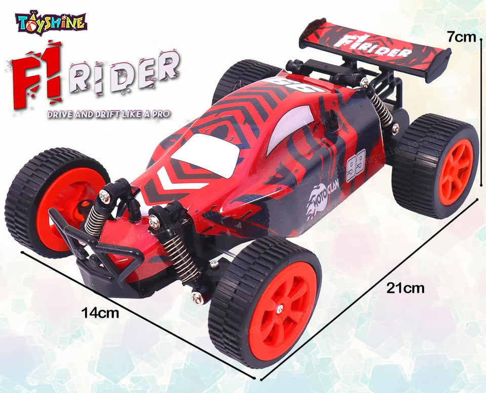 Toyshine Moto Clon F1 Rider Remote Control Truck Car 2.4 GHz System 1:18 Scale Size Working Suspension - Red