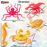 Toyshine Pack of 11 (6 Animals, 5 Trees) Sea World Animals Toy Figure Playing Set for Kids