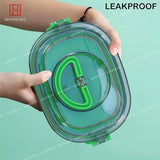 Spanker Dinosaur Lunch Box Thermal Stainless Steel 1000 ML Insulation Brunch Munch Box Tableware Set Portable Lunch Containers for Kid Adult Student Children Keep Food - Green B