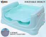 Toyshine Baby Seat Booster Chair Space Saver High Chair Toddler Booster Seat - Portable Feeding Chair with Safety Belt and Food Tray - Green
