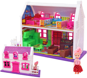 Toyshine Naira's Home Sweet Dream DIY Doll House with 1 Doll and Furniture, Accessory