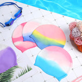 Toyshine Friendly Swede Silicone Long Hair Swim Caps - Durable Silicone Swimming Caps (Pack of 3) Color May varySSTP