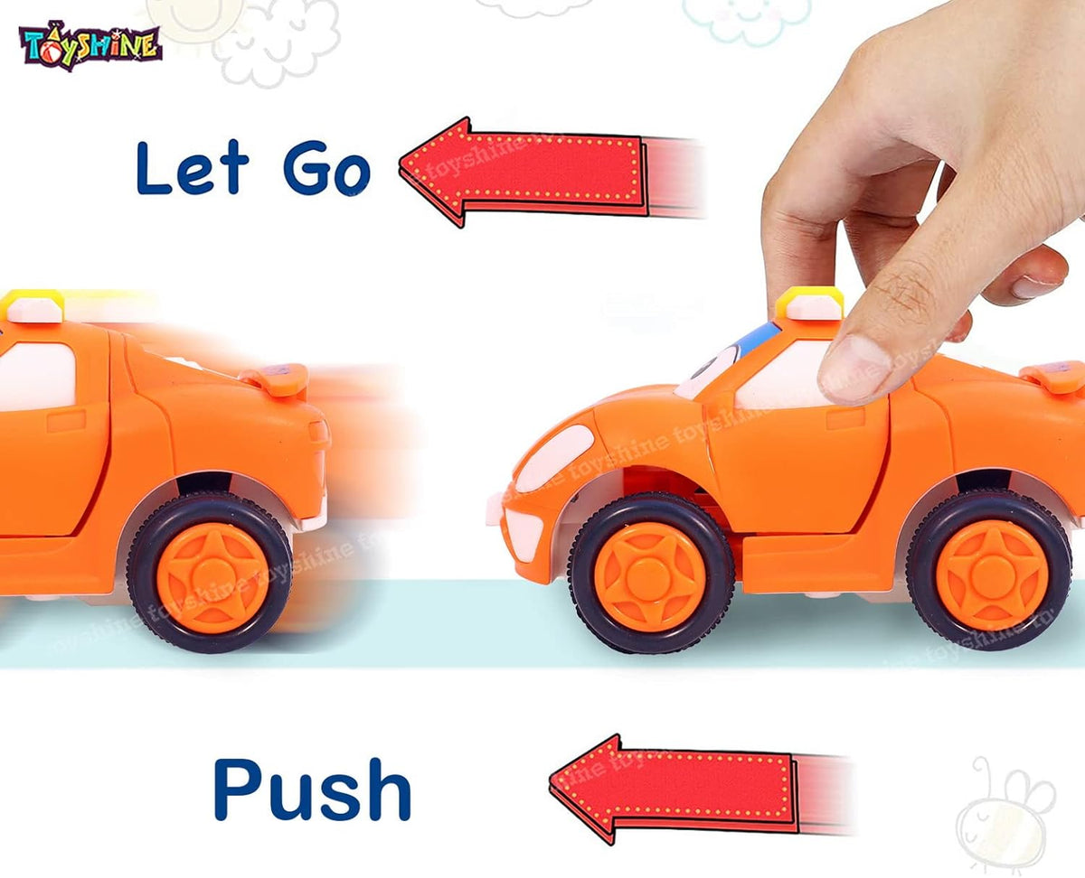 Toyshine Pack of Toy Transforming Robot Cars Orange