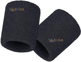 Toyshine Thick Cotton Wristbands, Athletic Sweat Bands for Sports Activities - Pack of 5 Pairs (SSTP)