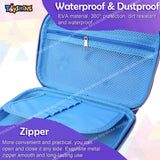 Toyshine Space Theme Hardtop Pencil Case with Compartments - Kids Large Capacity School Supply Organizer Students Stationery Box - Girls Pen Pouch- Dark Blue - M2