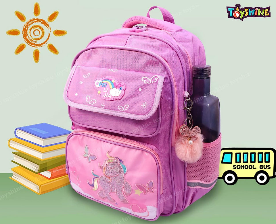 Toyshine Unicorn High School Backpacks for Teen Girls Lightweight Bag - Pink