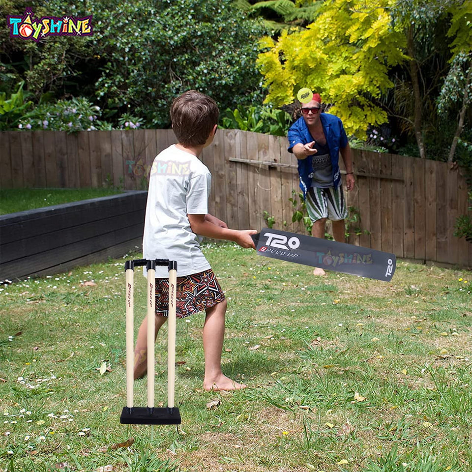 Toyshine Speed Up T-20 Combo Box Cricket Kit for Kids (Bat Size: 6, 6-12 yrs) Outdoor Sports Toy Gift for Boys Girls Picnic Fun - SSTP (Grey)