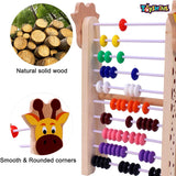 Toyshine Giraffe Wooden Abacus and Learning Play Center - Multi Color